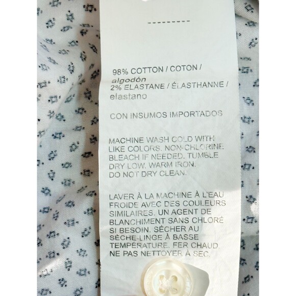 PERRY ELLIS Men's Long Sleeve Button Down Stretch Shirt White XXL - Picture 5 of 6